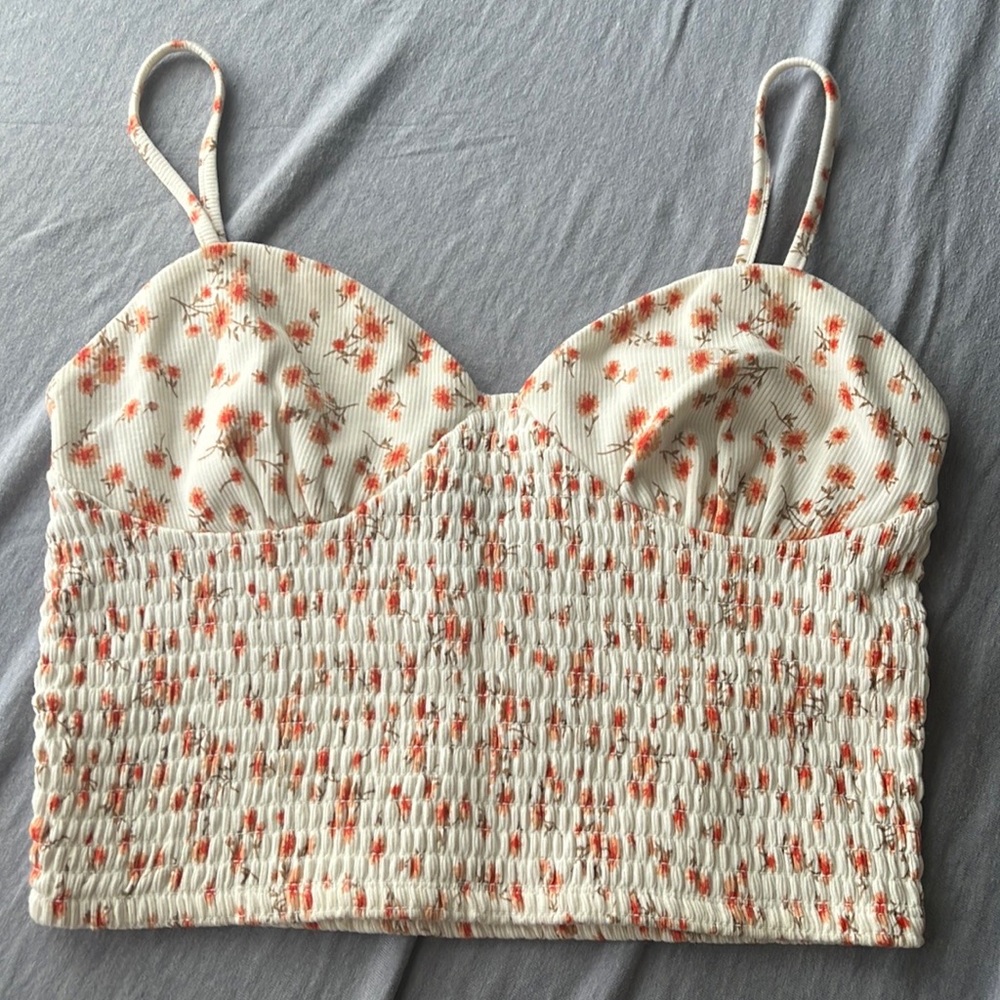 Forever 21 Floral Crop Shirt